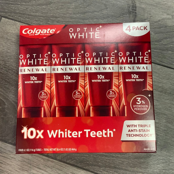 Colgate optic white pro series whitening toothpaste,3.3oz,4 pack