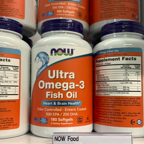 Now food ultra omega 3 fish oil,180 softgels