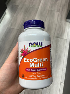 NOW Foods EcoGreen Multi 180 Veg Capsules Exp. 12/2025