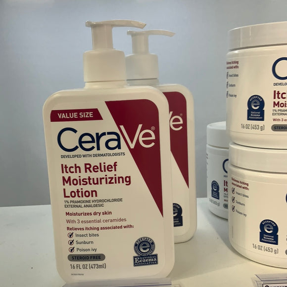 Cerave itch relief moisturizing lotion hydrochloride for dry skin 16oz