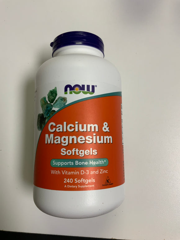 NOW Calcium Magnesium 240 Softgels Exp.04/2027