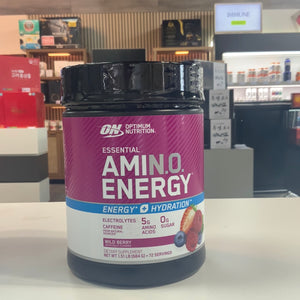 Optimum nutrition essential amino energy+ electrolytes, wild berry, 1.51lbs