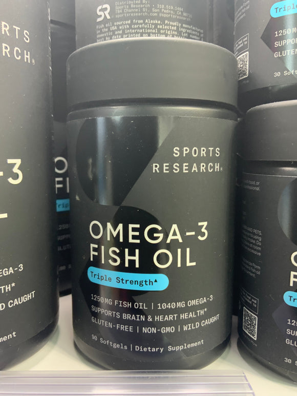 Sports research omega 3 fish oil,triple strength  90 softgels