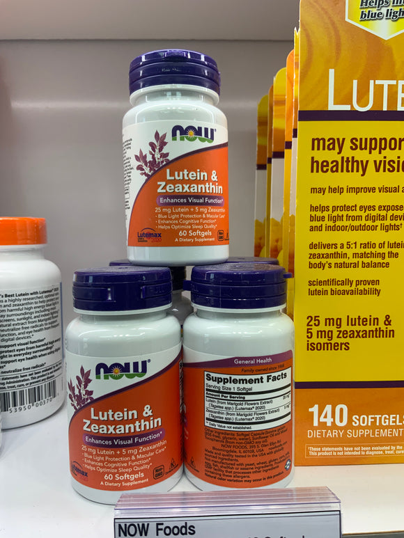 Now foods lutein and zeaxanthin, 60 softgels